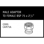 Marley Camlock Male Adaptor to Female BSP 75 x 2½" - CAM75A